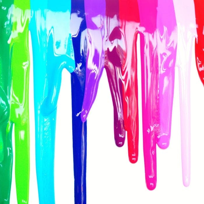 Colorful paint dripping down