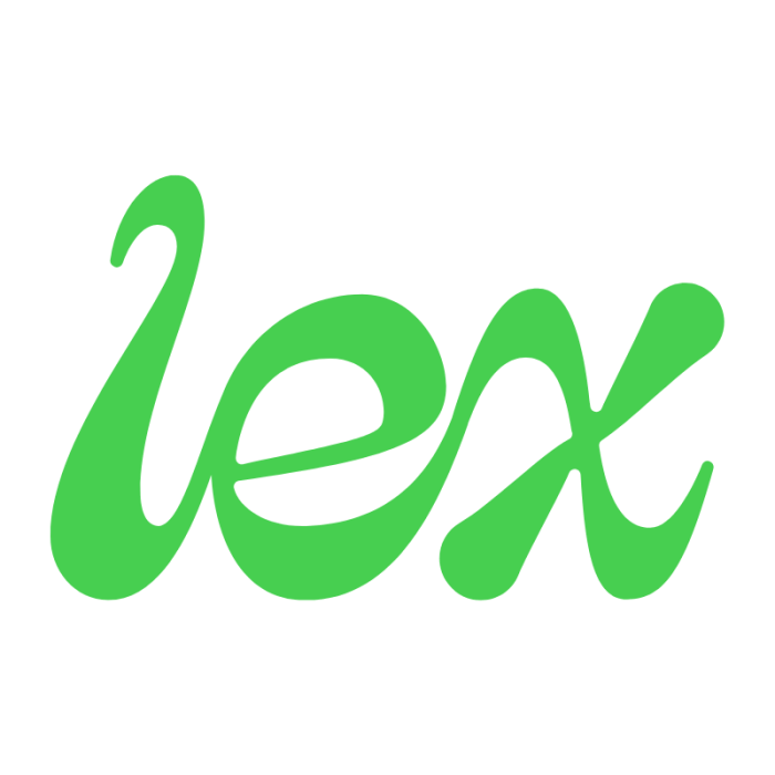 lex logo in green on white background